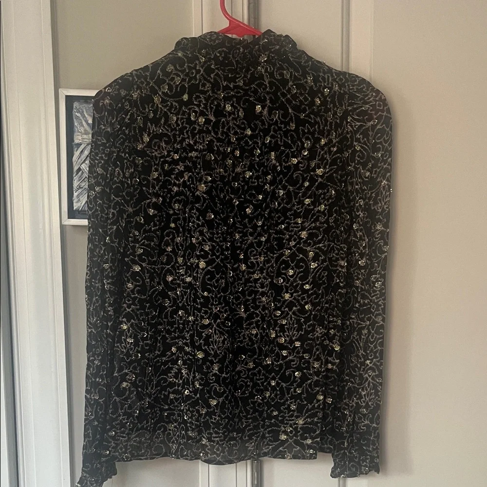 Ba&sh Black Blouse with Gold Pattern - Picture 4 of 4